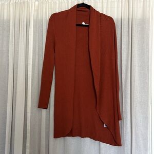 Leith. Open cardigan. No flaws. Color: Rust.